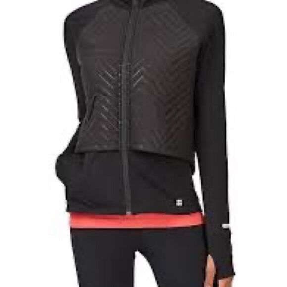 NEW Sweaty Betty Fast Track Layered Longline Black Jacket Sz S - Picture 2 of 13